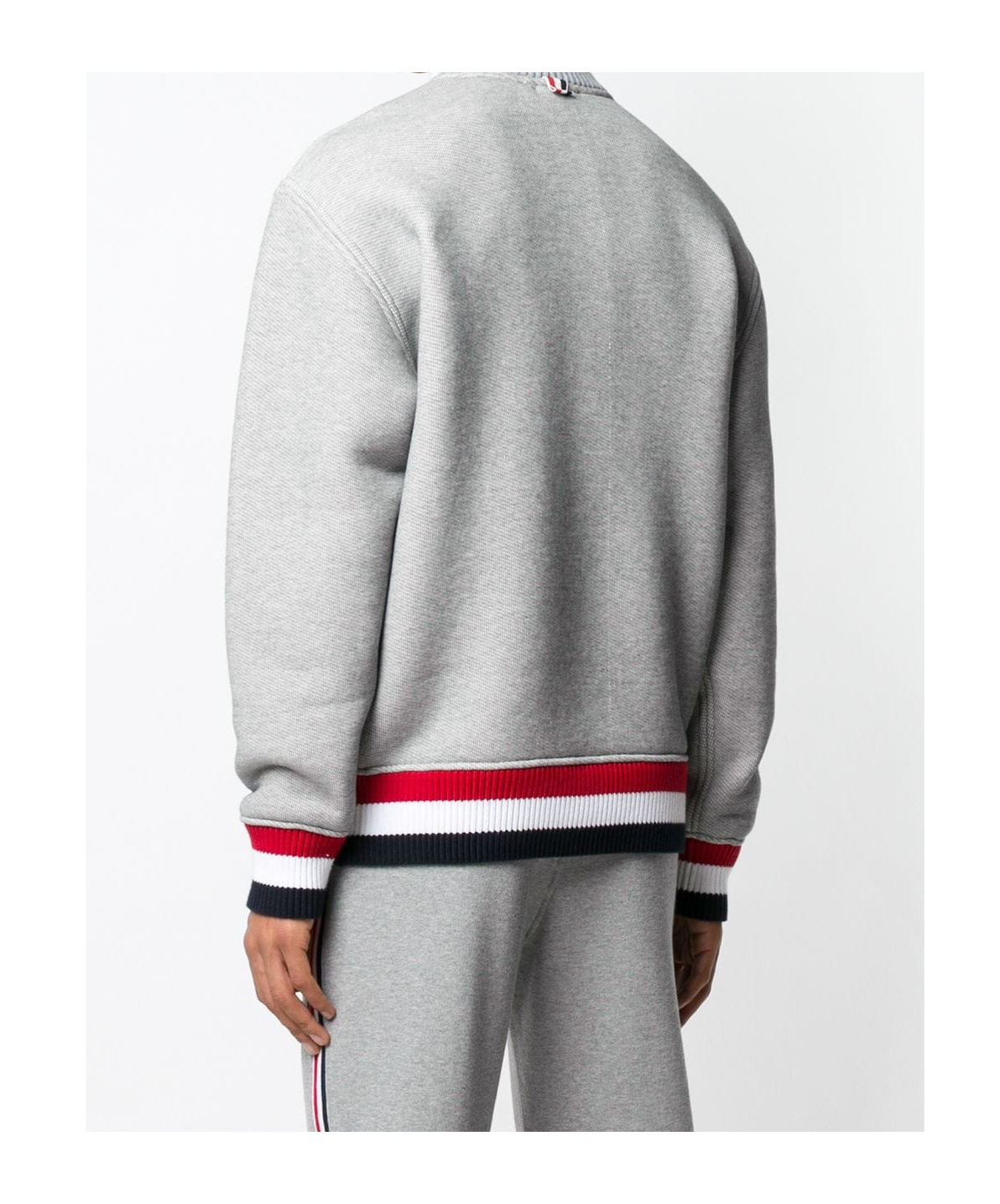 Thom Browne Horizontal Striped Hoodie In White