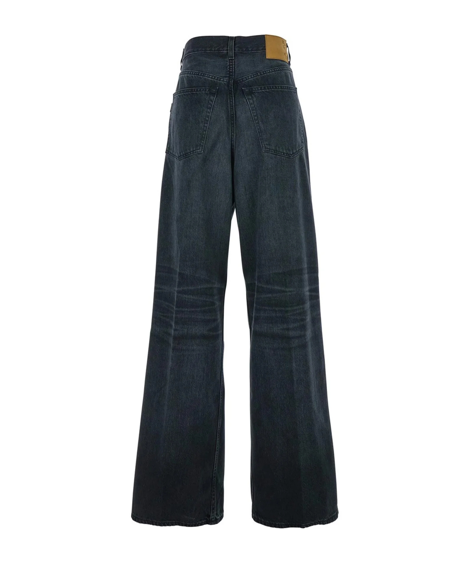 Haikure Black Jeans With Belt Loops And Logo Patch On The Rear In Blue