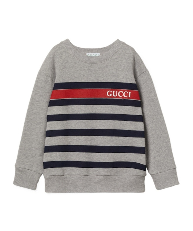 Gucci Print Sweater In Gray