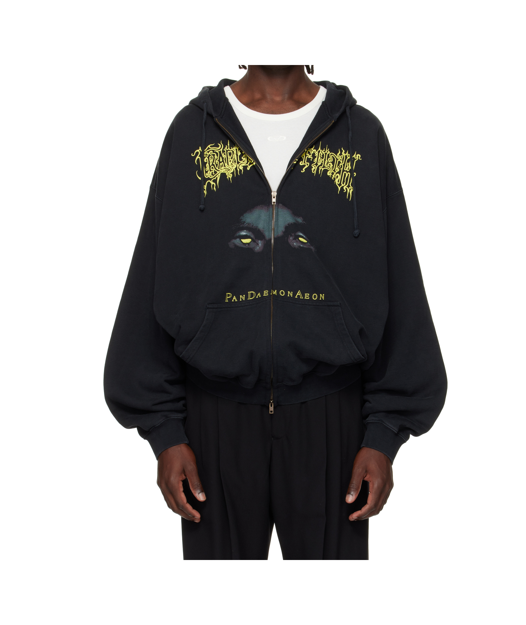 Vetements Mens Black Pandaemonaeon Relaxed-fit Cotton-jersey Hoodie In Black