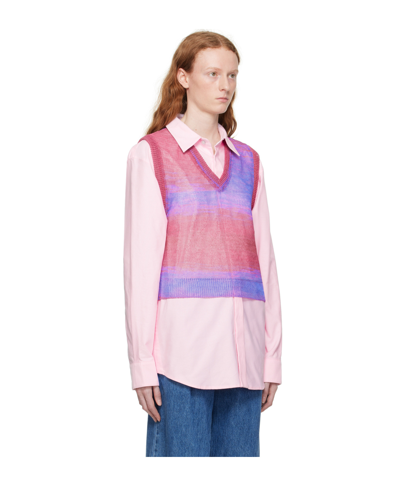 Wooyoungmi Graded Stripe Pattern Knitted Vest In Black