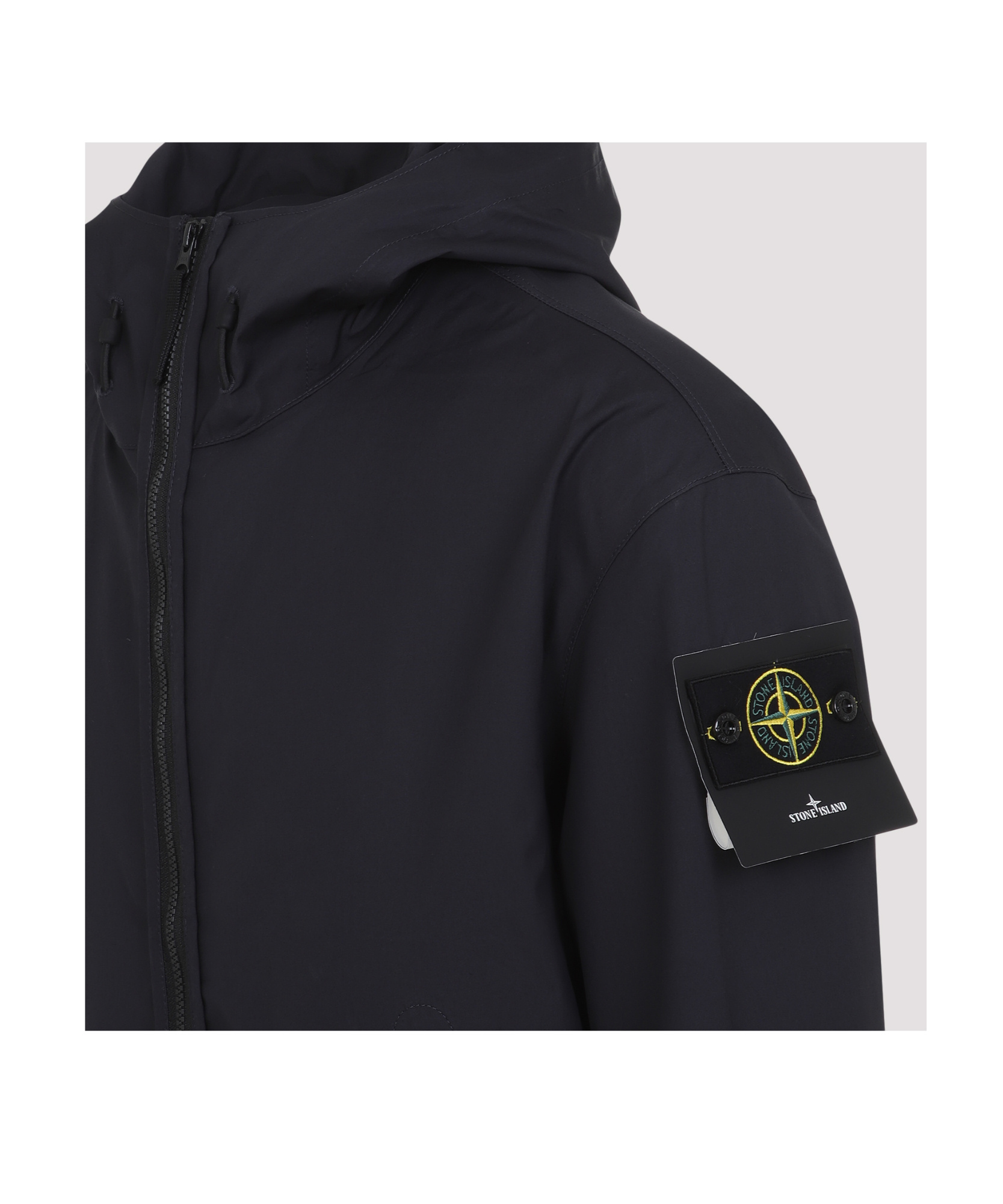 Stone Island Black Supima Cotton Canvas Non-aqueous Dyeing Jacket In Blue