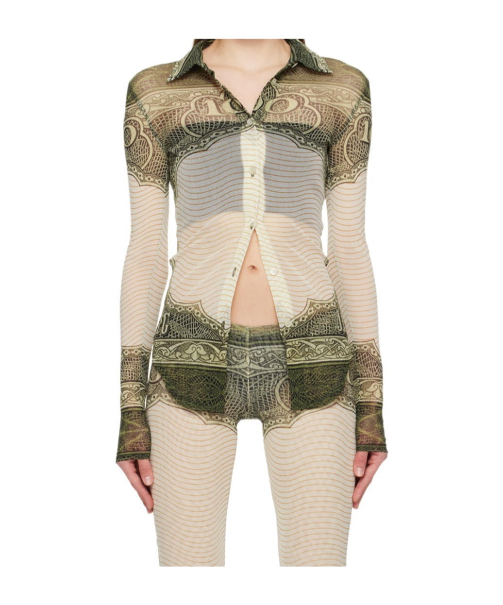 Shop Jean Paul Gaultier Long-sleeved Shirt In Nude