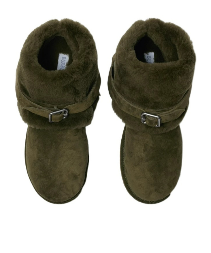 Burberry Man Ankle Boots Military Green Size 9 Shearling In Green