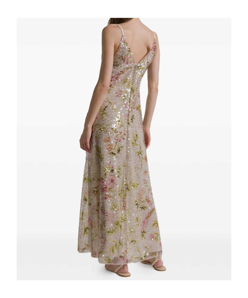 Alberta Ferretti Printed Sequins Long Dress Clothing In Multi