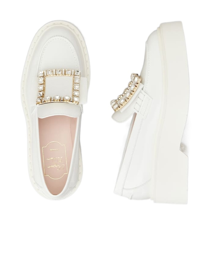 Roger Vivier Viv' Rangers Loafers In White