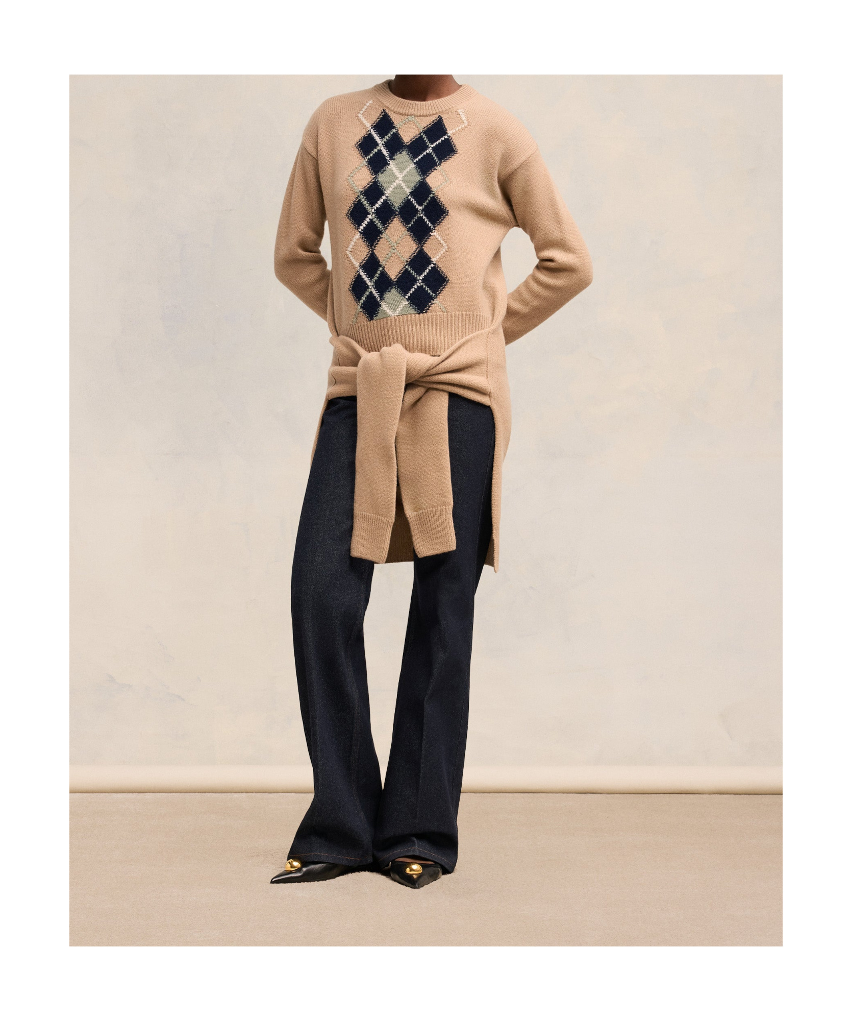 Shop Ami Alexandre Mattiussi Long-sleeved Wool Sweater In Nude