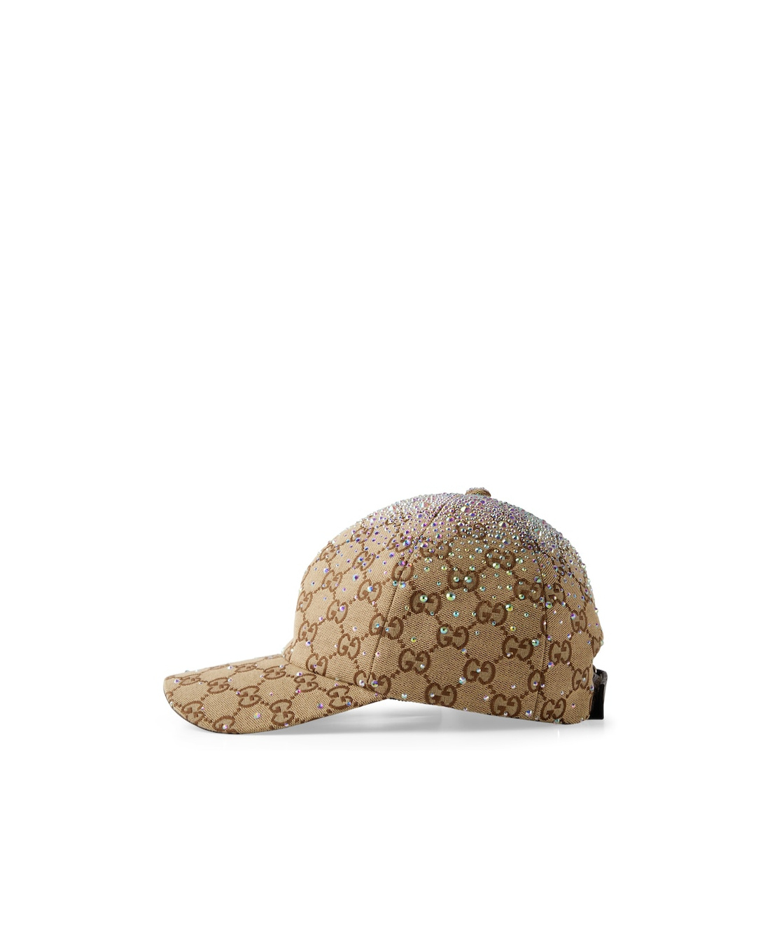 Gucci Crystal Gg Canvas Baseball Cap In Brown