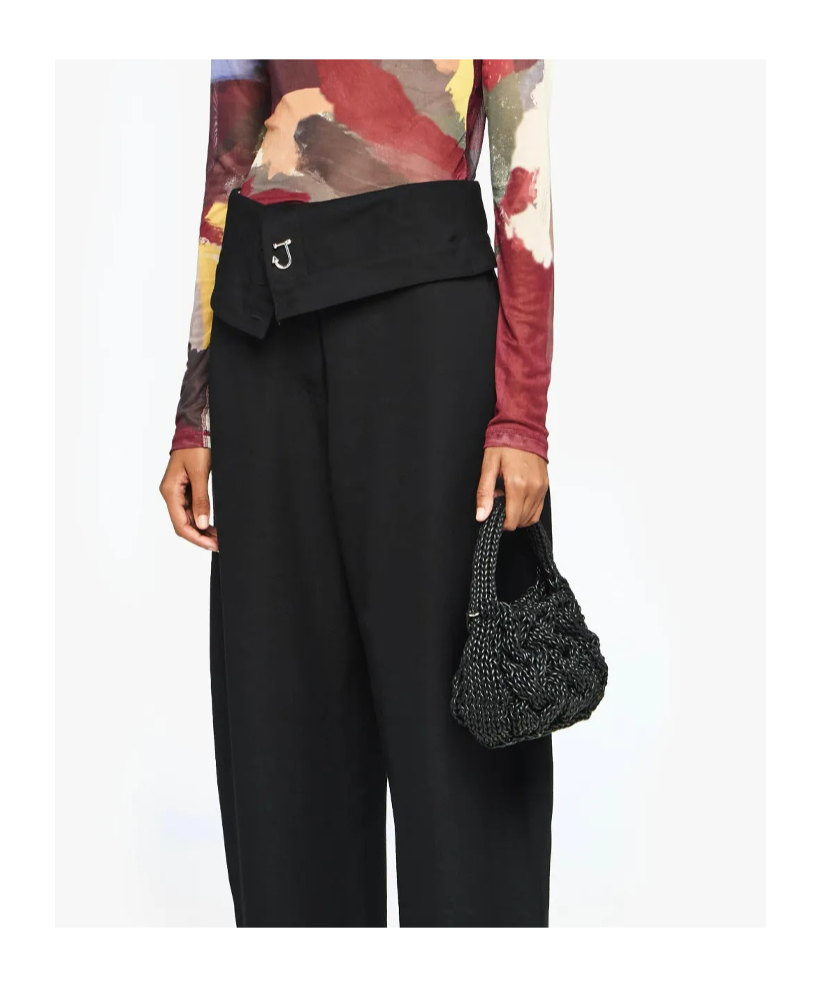 Jw Anderson W Anderson Womens Cable-knit Small Raffia Top-handle Bag Navy In Black