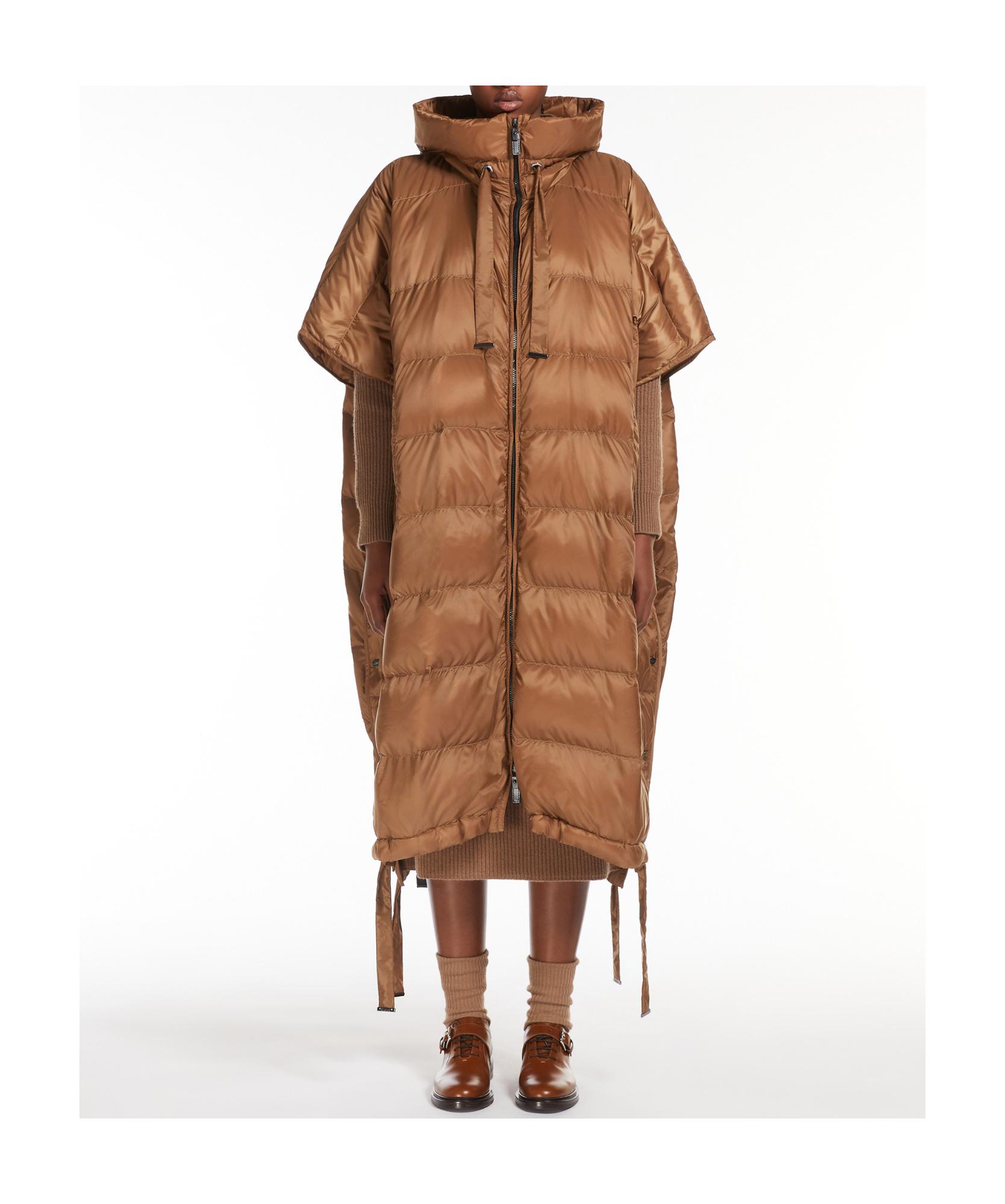 Max Mara Tarpaulin Cloak In Brown
