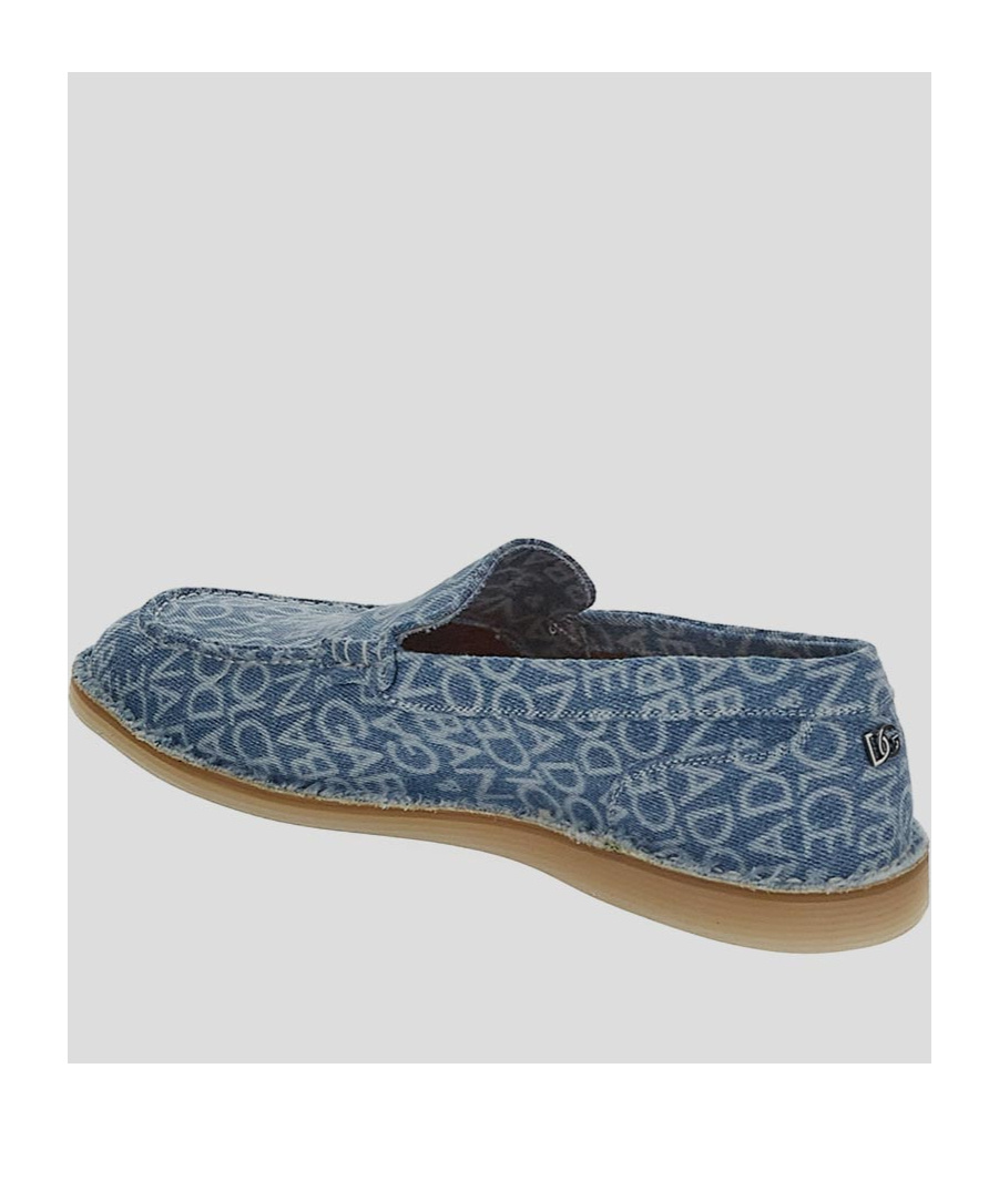Dolce & Gabbana Logo-print Denim Loafers In Blue