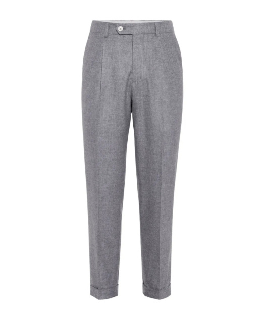 Brunello Cucinelli Timeless Chino Trousers With Pockets In Gray