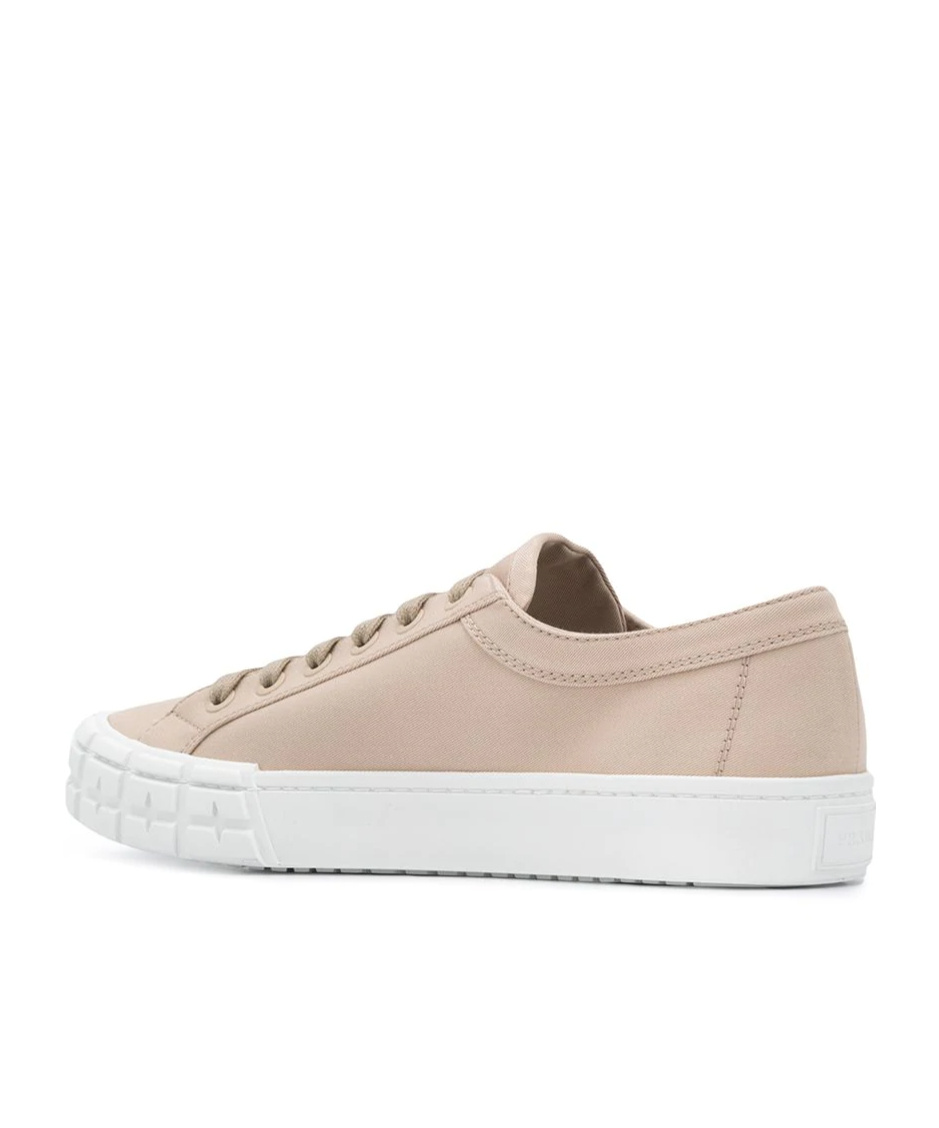 Prada Gabardine Wheel Sneakers Sole Contrast In Rope Ash