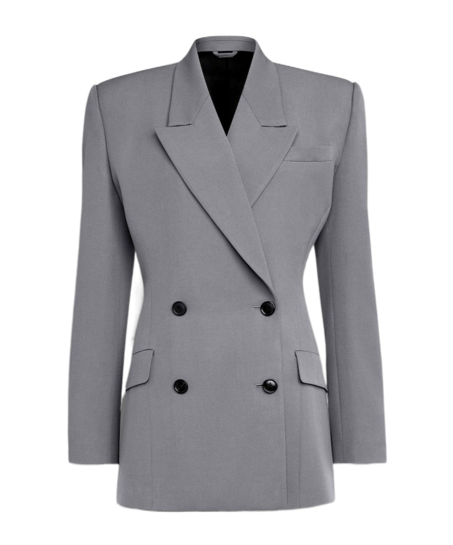 Alaïa Wool Gabardine Tailored Jacket In Gray