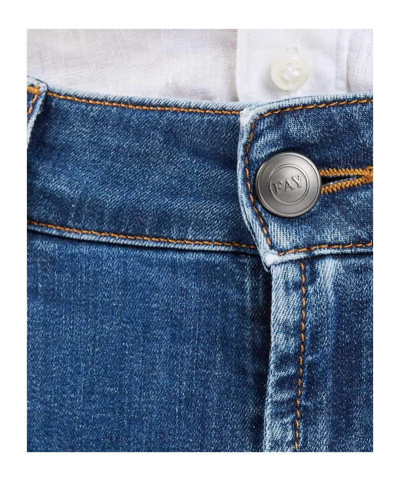 Fay Cotton Denim Jeans In Blue
