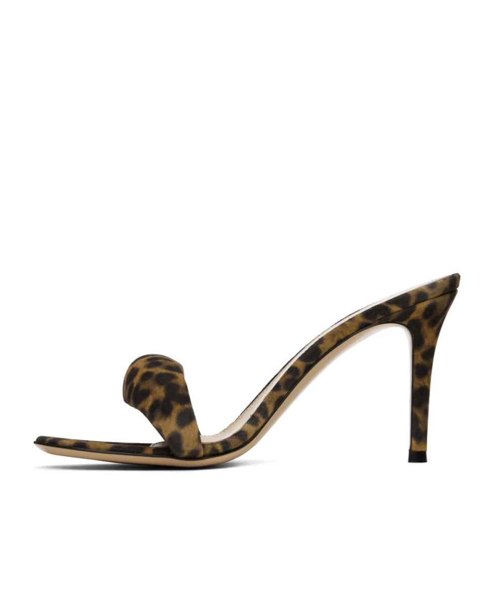 Gianvito Rossi Bijoux 85 Leopard-print Leather Mules In Green