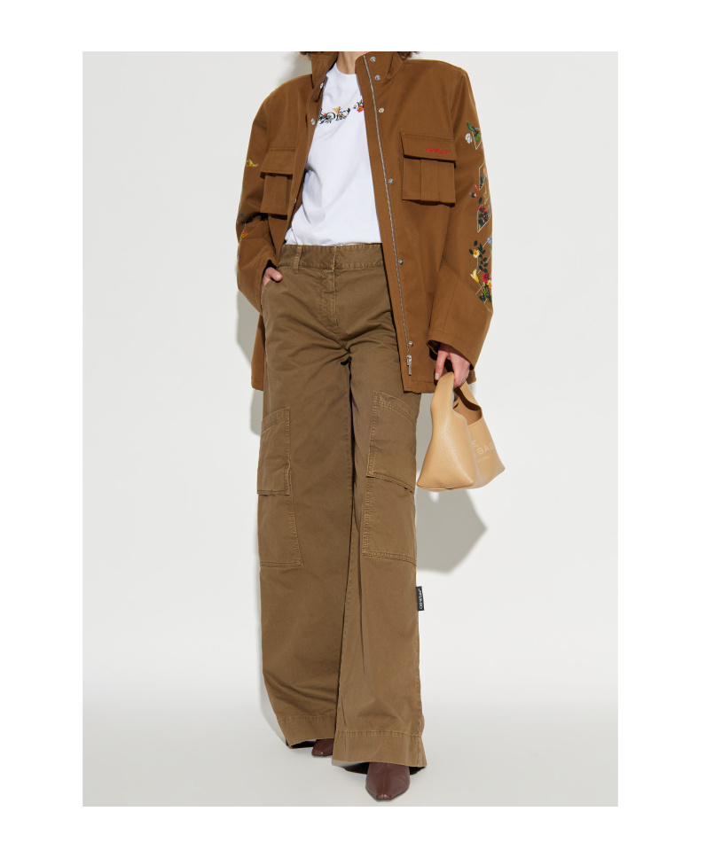 Off-white Garment Dyed Cargo Trousers In Brown