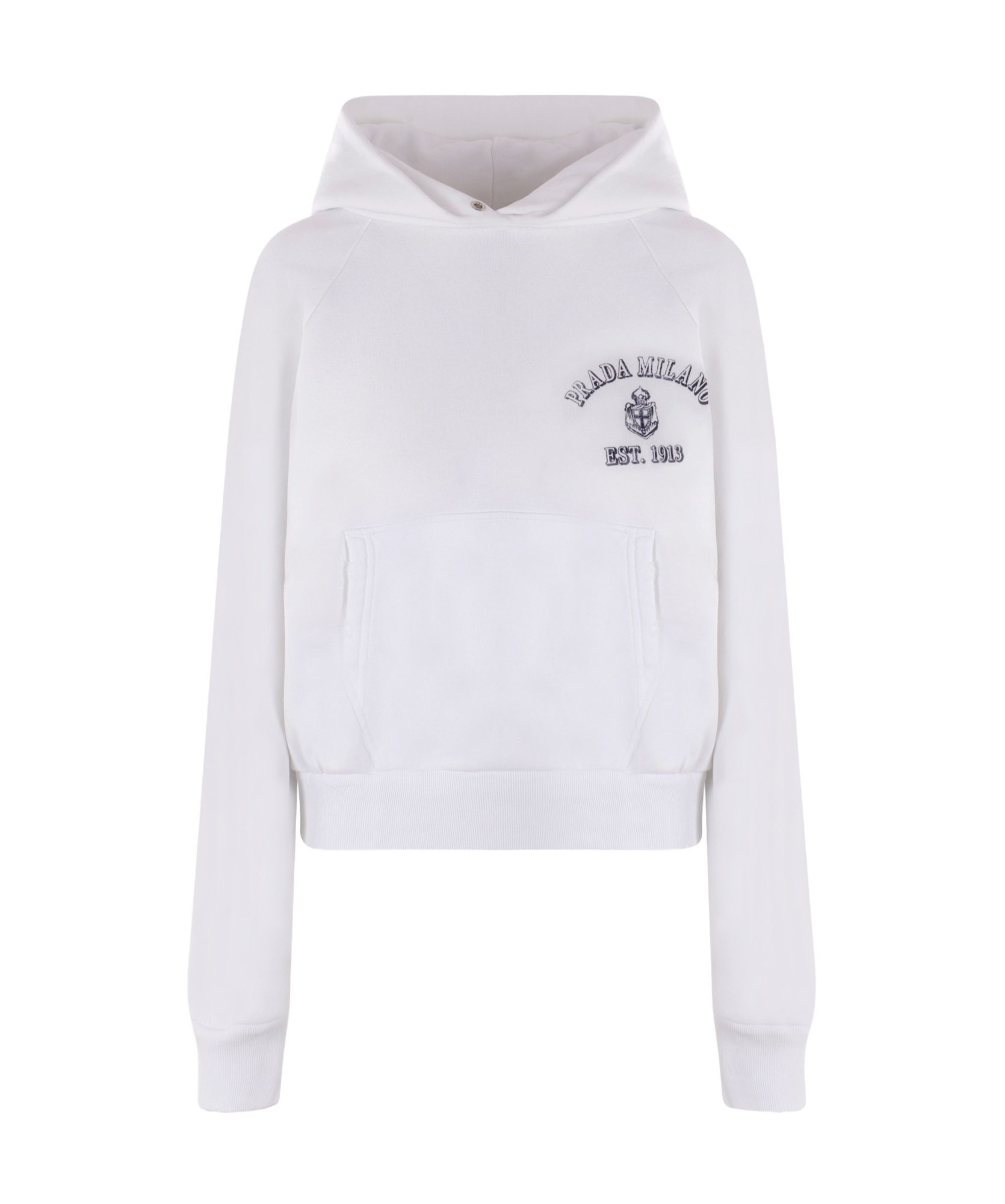 Prada Logo-print Hoodie In White