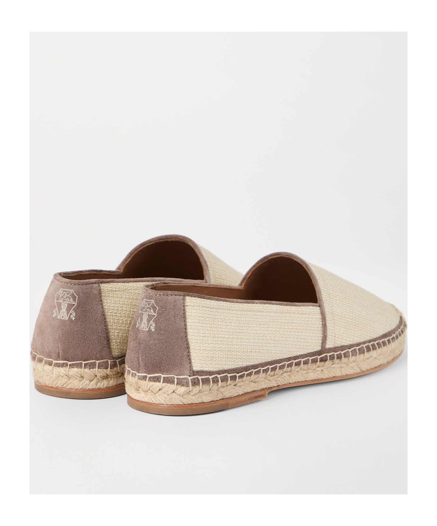 Brunello Cucinelli Round Toe Espadrilles With Woven Sole In Nude