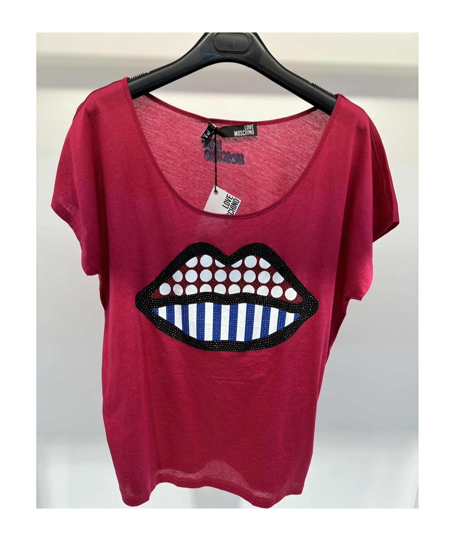 Moschino Item O-neck Short-sleeved T-shirt In Red