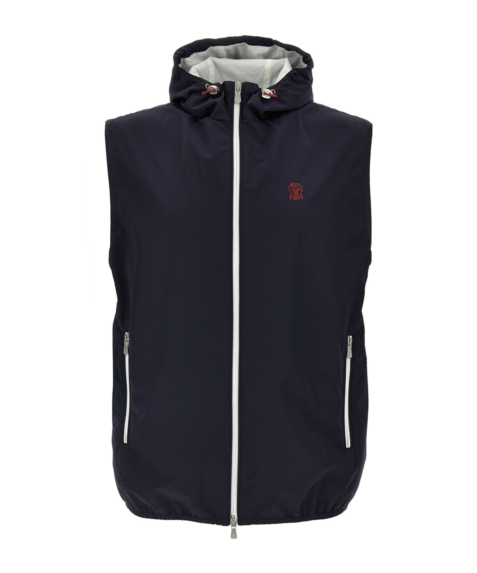 BRUNELLO CUCINELLI BRUNELLO CUCINELLI LOGO EMBROIDERED ZIP-UP SLEEVELESS VEST