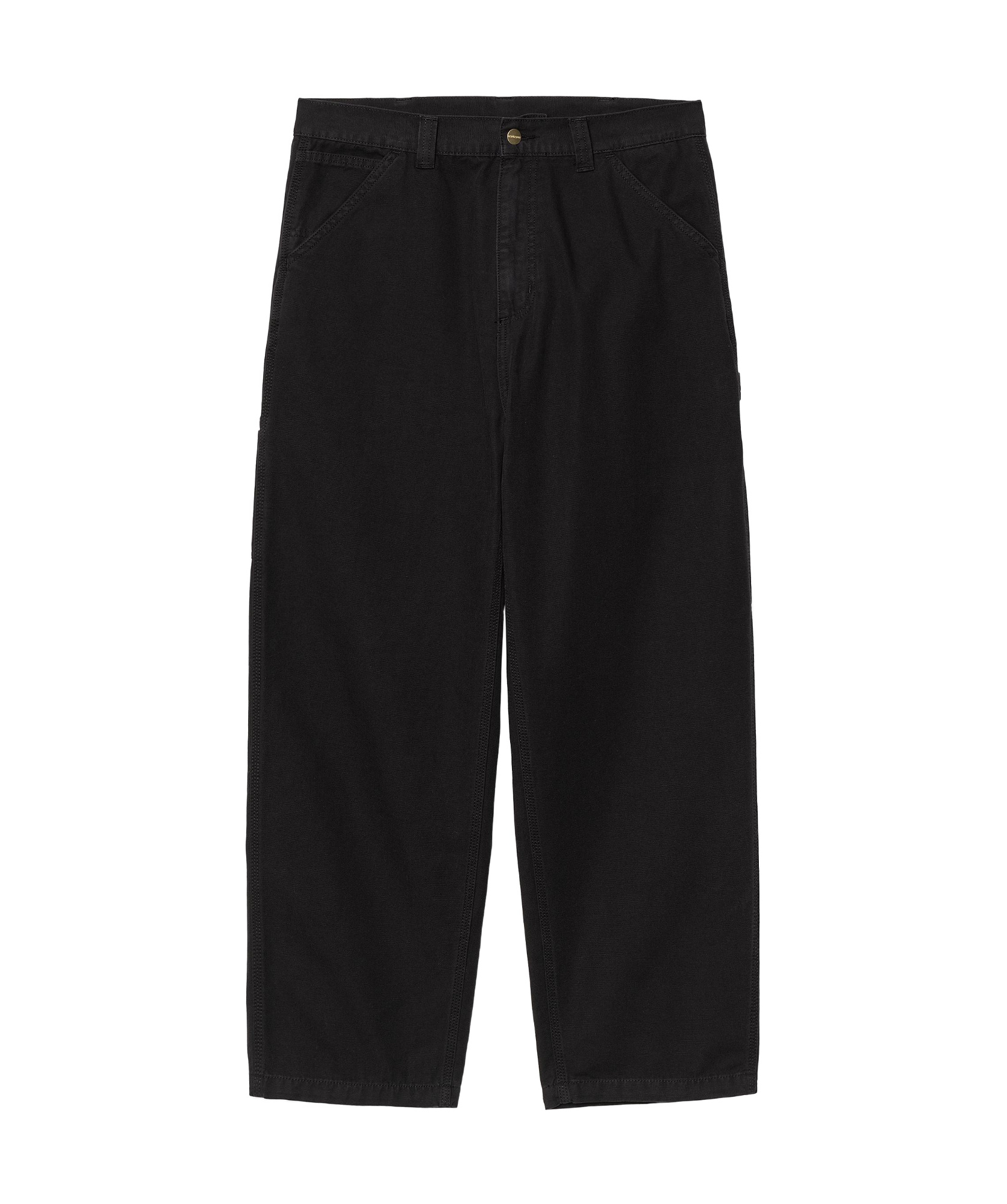 Carhartt Single Knee Straight-leg Organic Cotton-canvas Trousers In Black