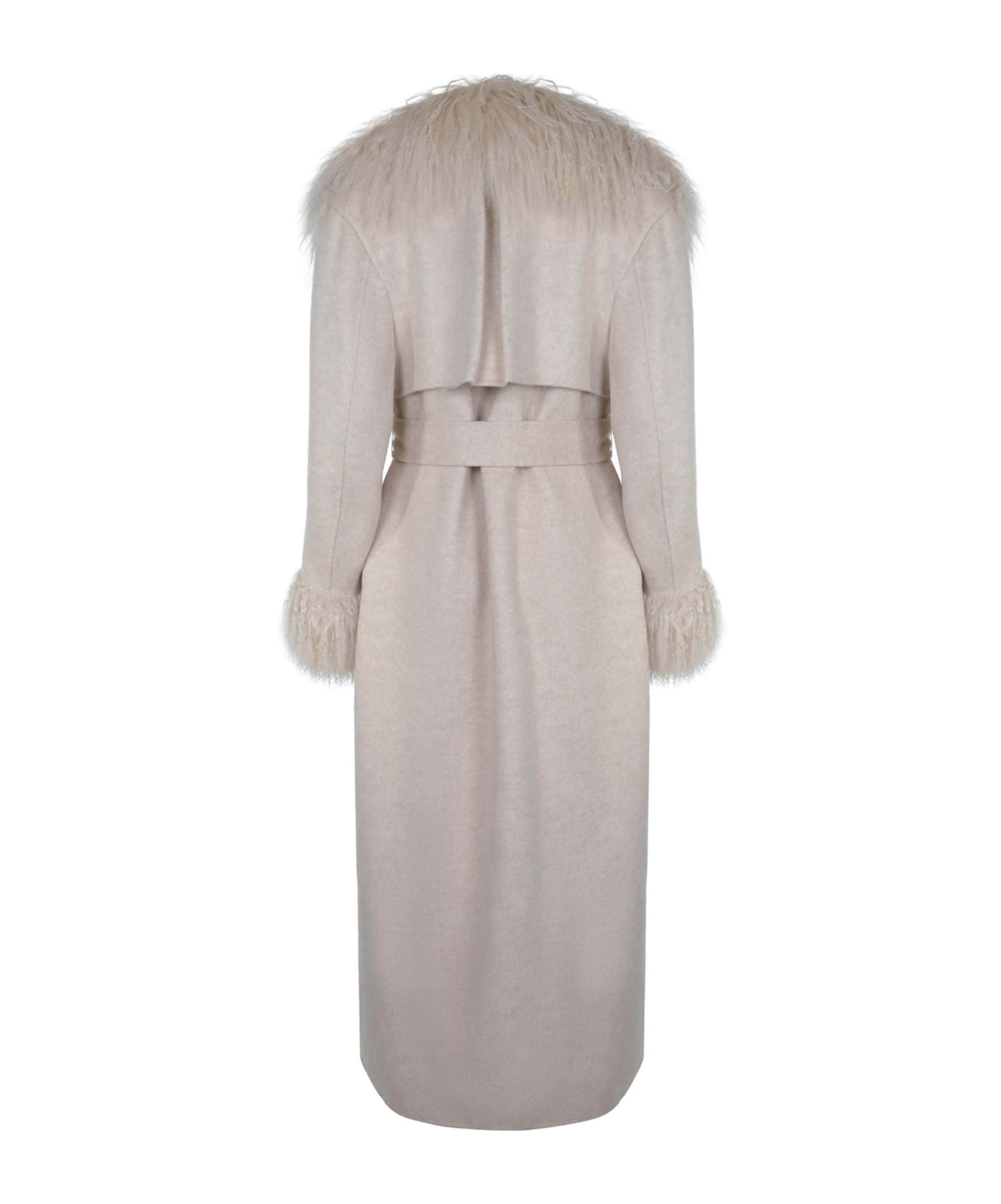 Giuseppe Di Morabito Fur-trimmed Belted Coat In Gray