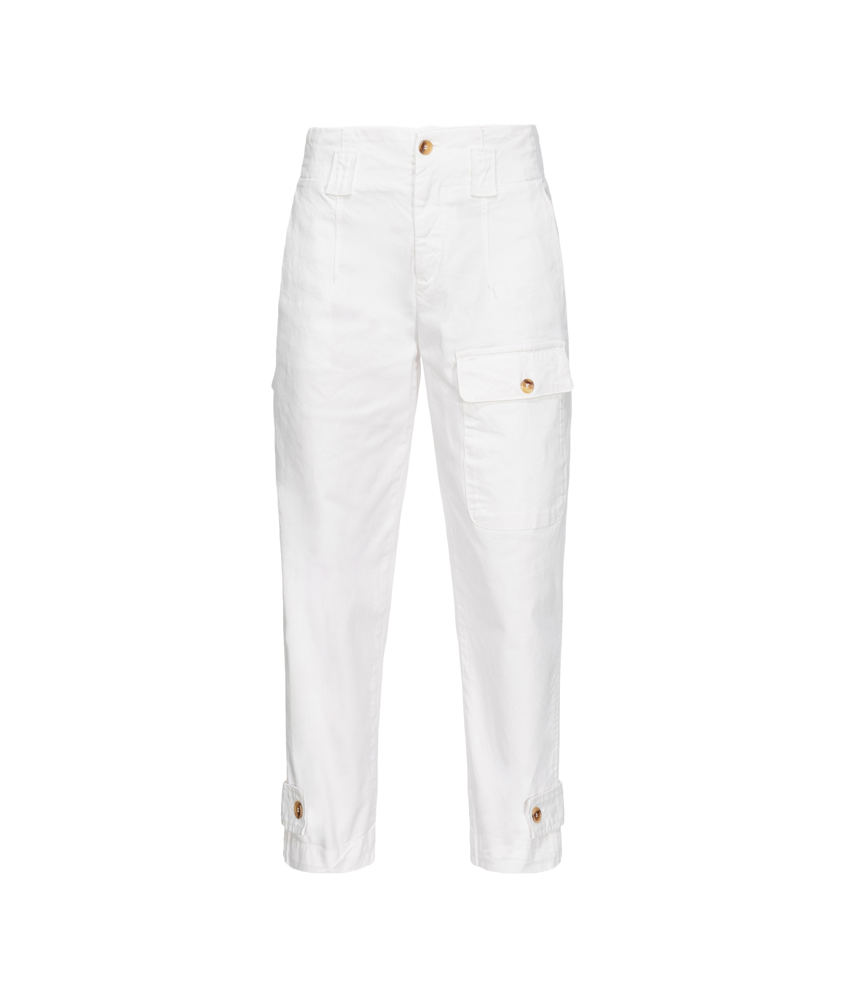 Pinko Mid-waist Tapered Cargo Pants In White