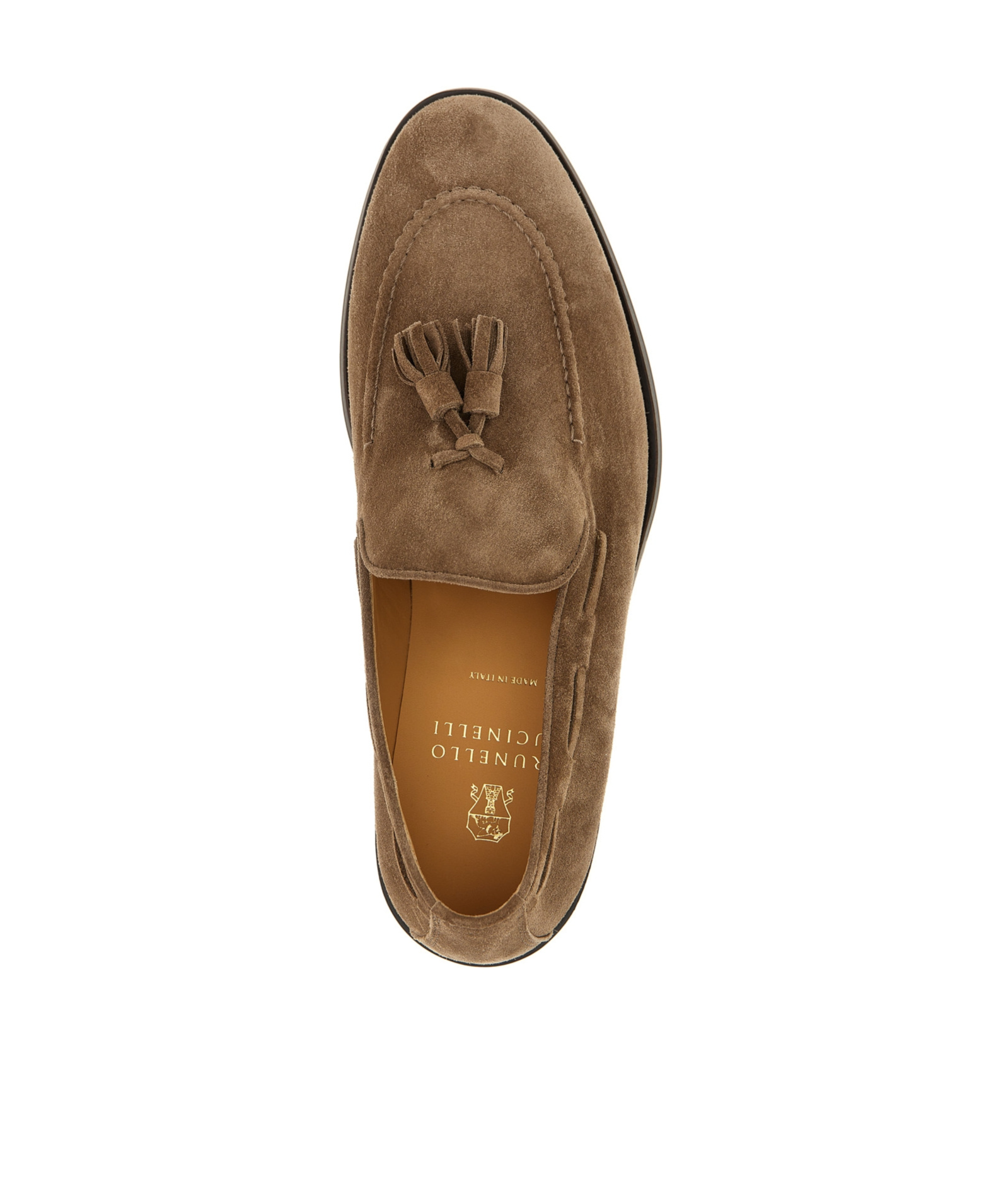 Brunello Cucinelli Suede Tassel Loafers In Brown