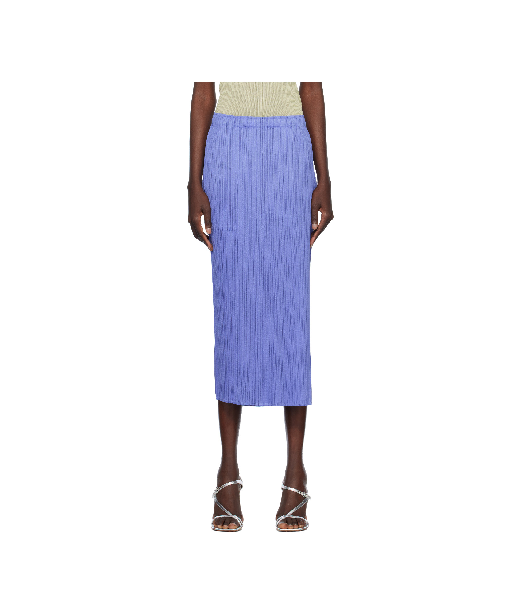 Issey Miyake Blue Monthly Colors March Midi Skirt In Blue