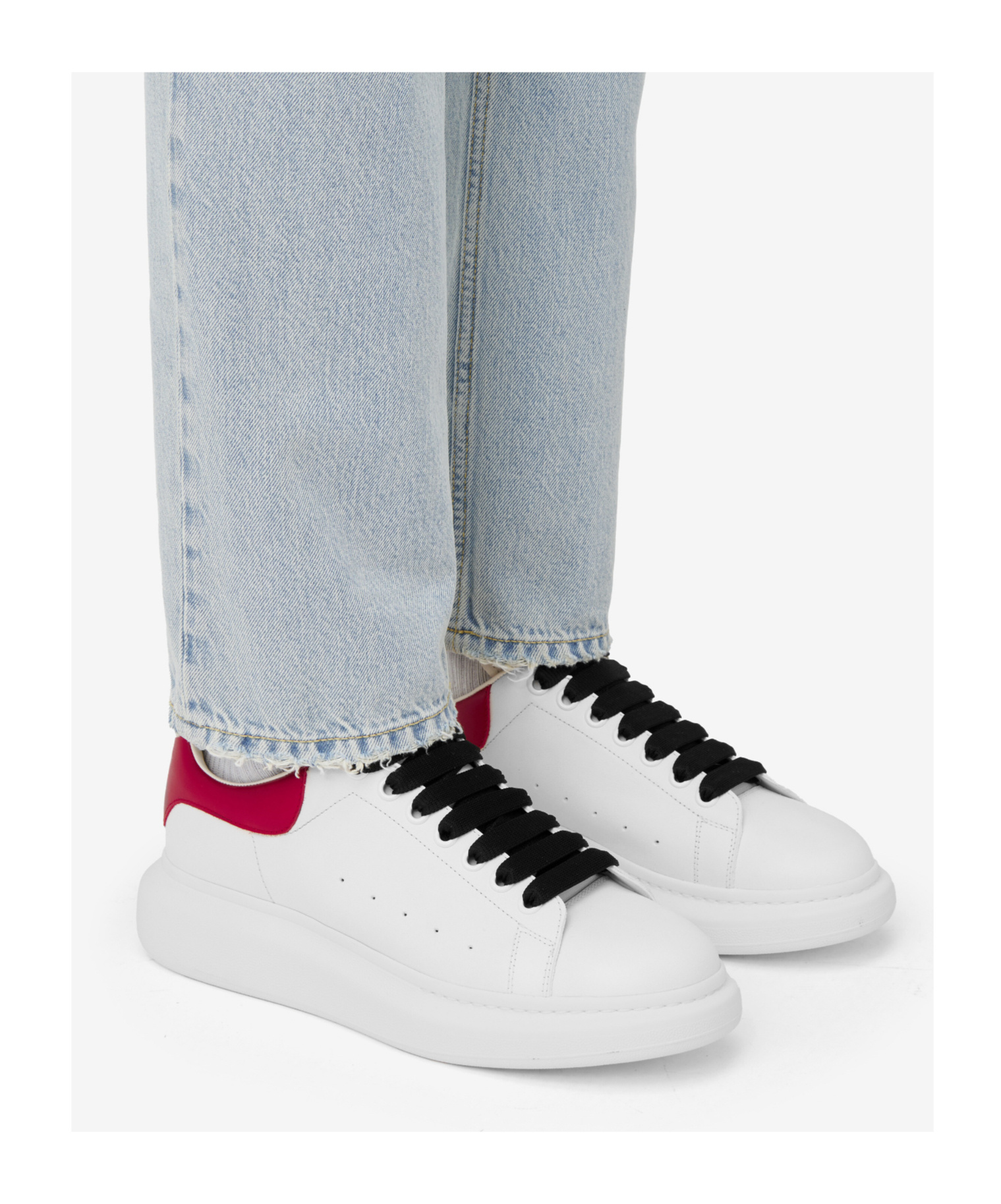 Alexander Mcqueen Oversized Leather Sneakers In White