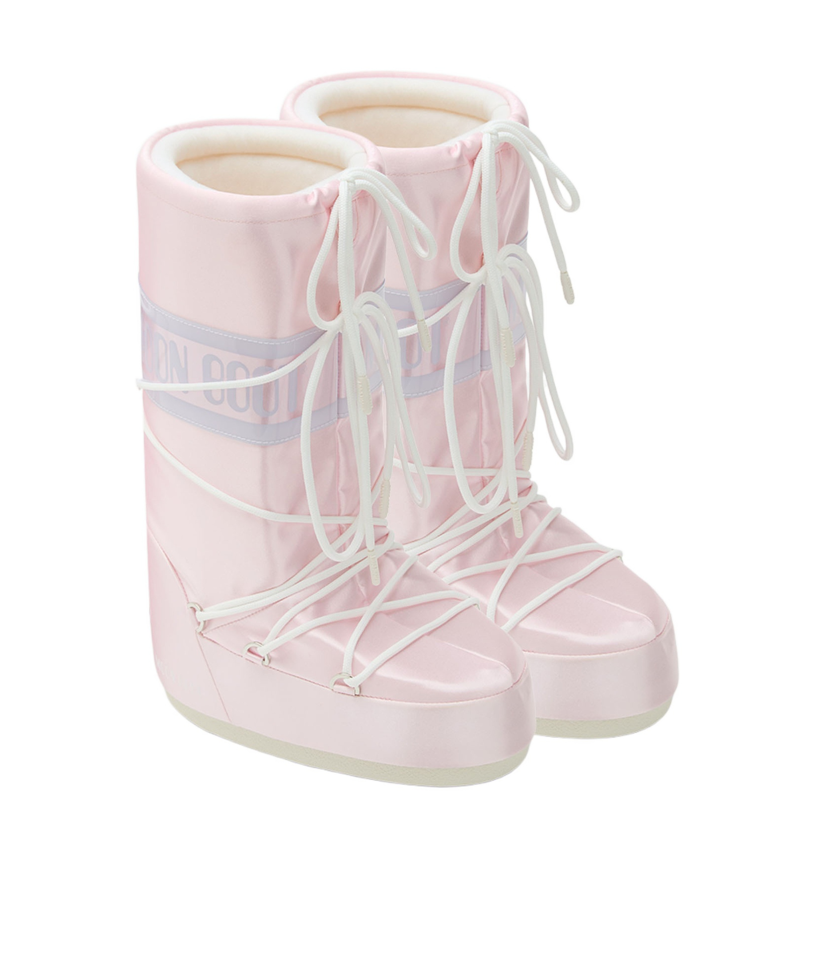 Moon Boot Icon Logo-print Lace-up Boots In Pink