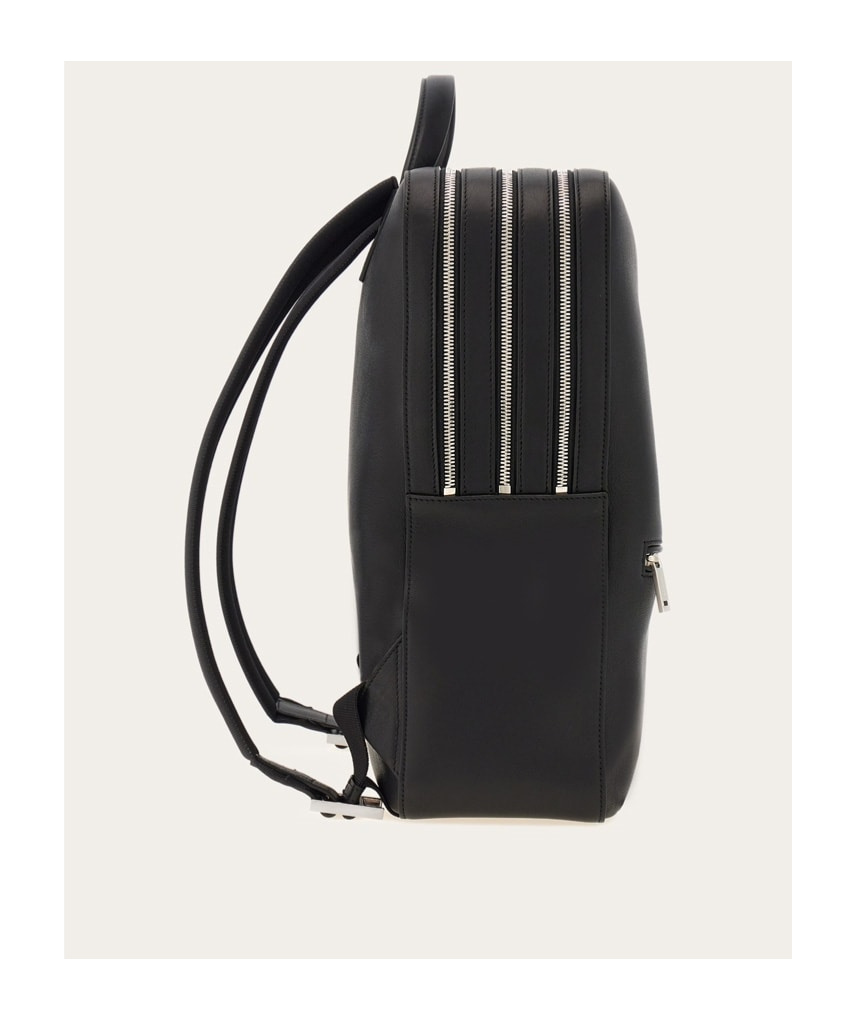 Ferragamo Grained Leather Backpack In Black
