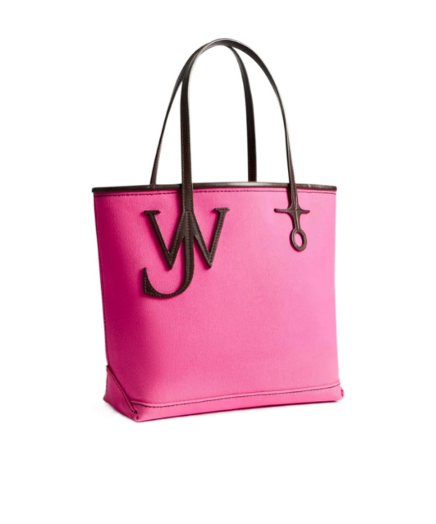 Jw Anderson Small Anchor Canvas  Leather Tote In Pink In Pink