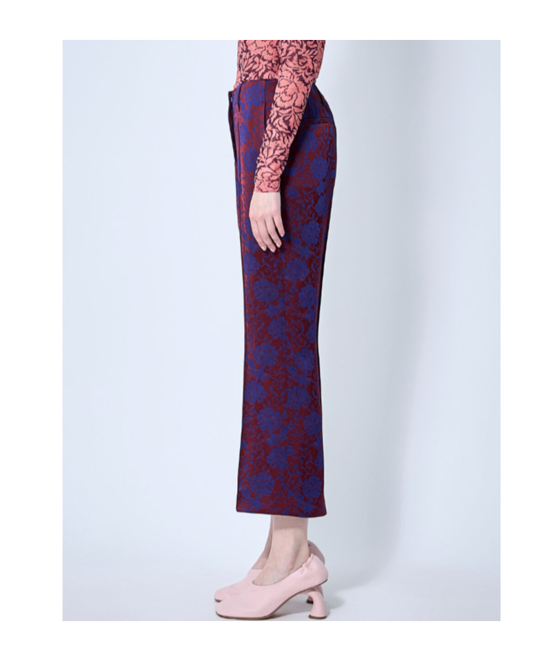 Dries Van Noten Womens Burgundy Puvis Floral-print Wide-leg Satin Trousers