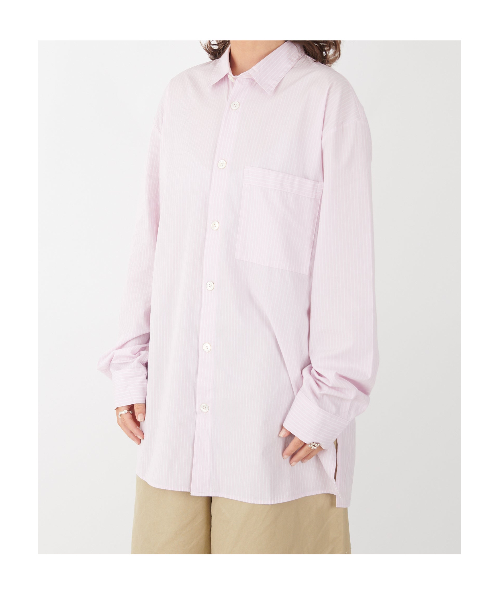 Tekla Loose Long Pajama Shirt In Pink