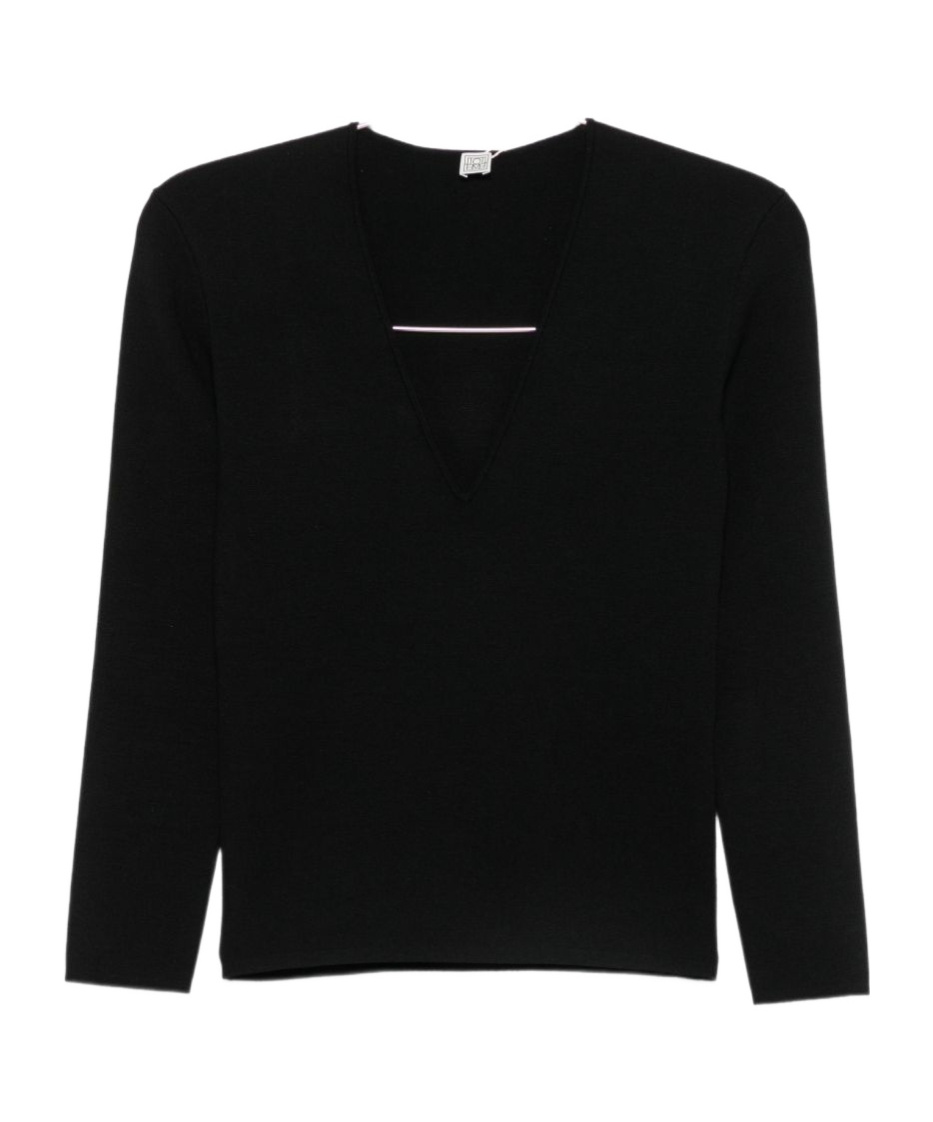 Totême V-neck Sweater In Black