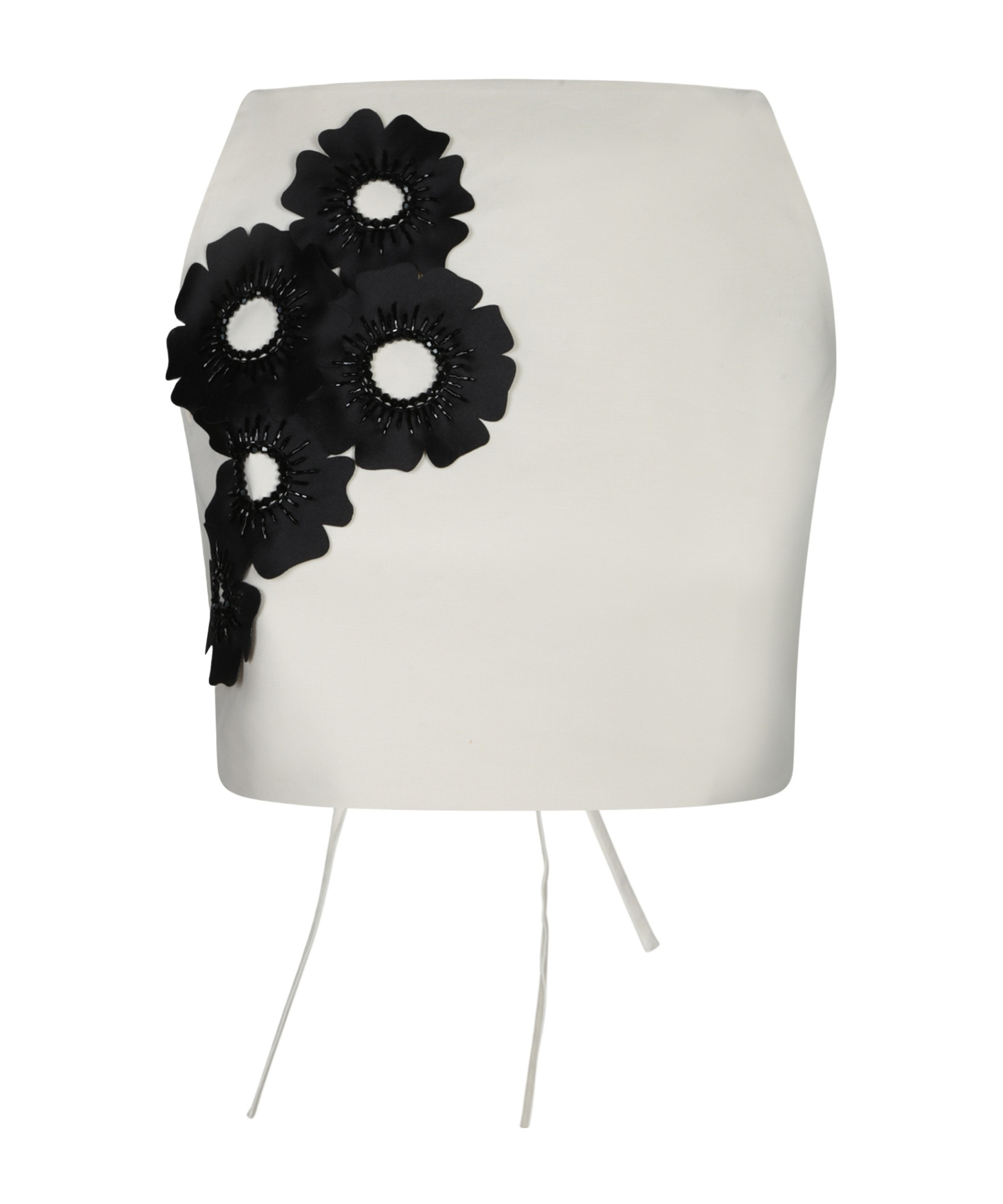 Msgm Black And White Floral Top In White