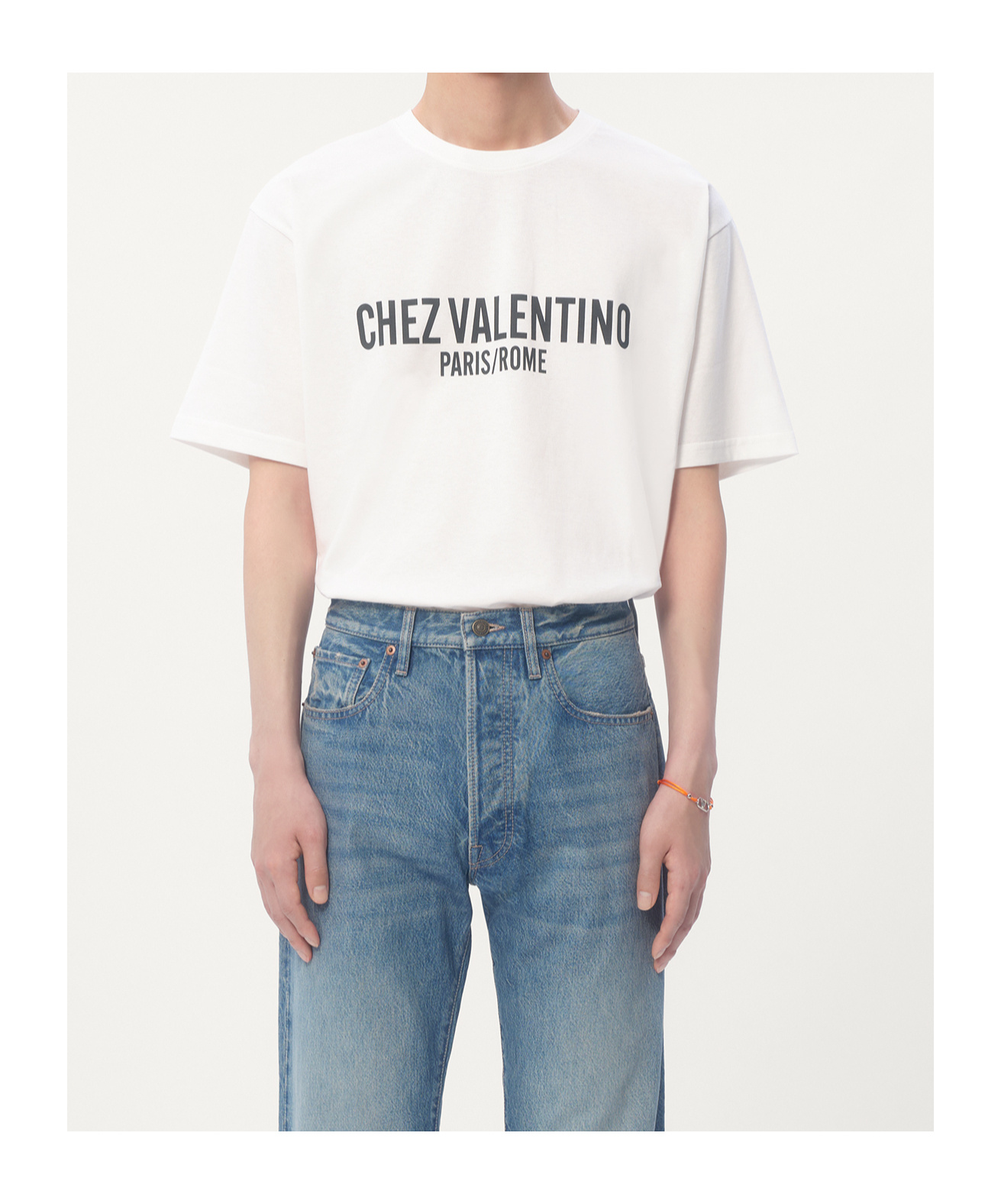 Valentino Cotton Crew Neck T-shirt With Graphic Print In White