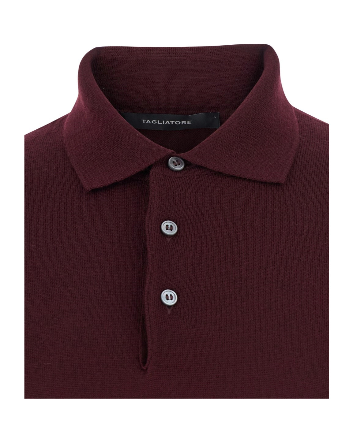 Tagliatore Bordeaux Long-sleeved Polo Shirt In Brown