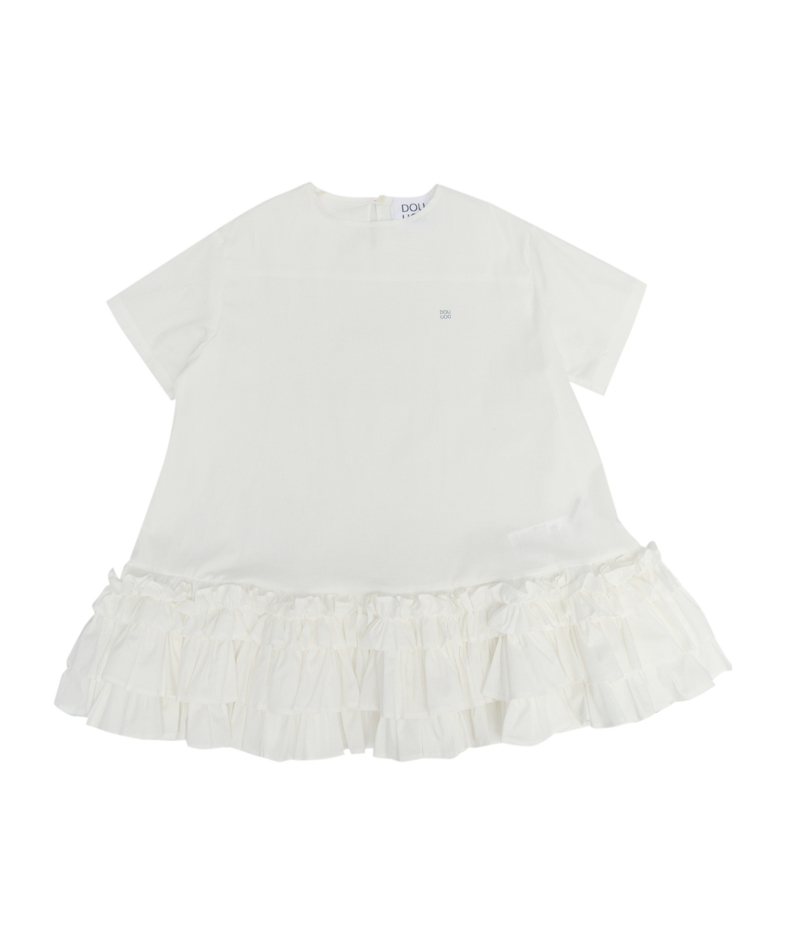 Douuod Ruffled-detailing Dress In White