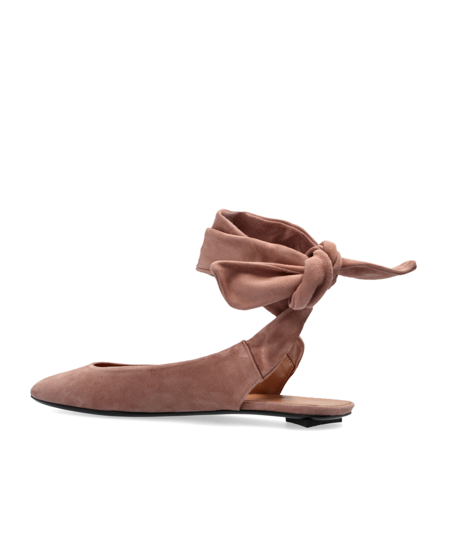 Attico Cloe Wraparound Leather Ballet Flats In Brown