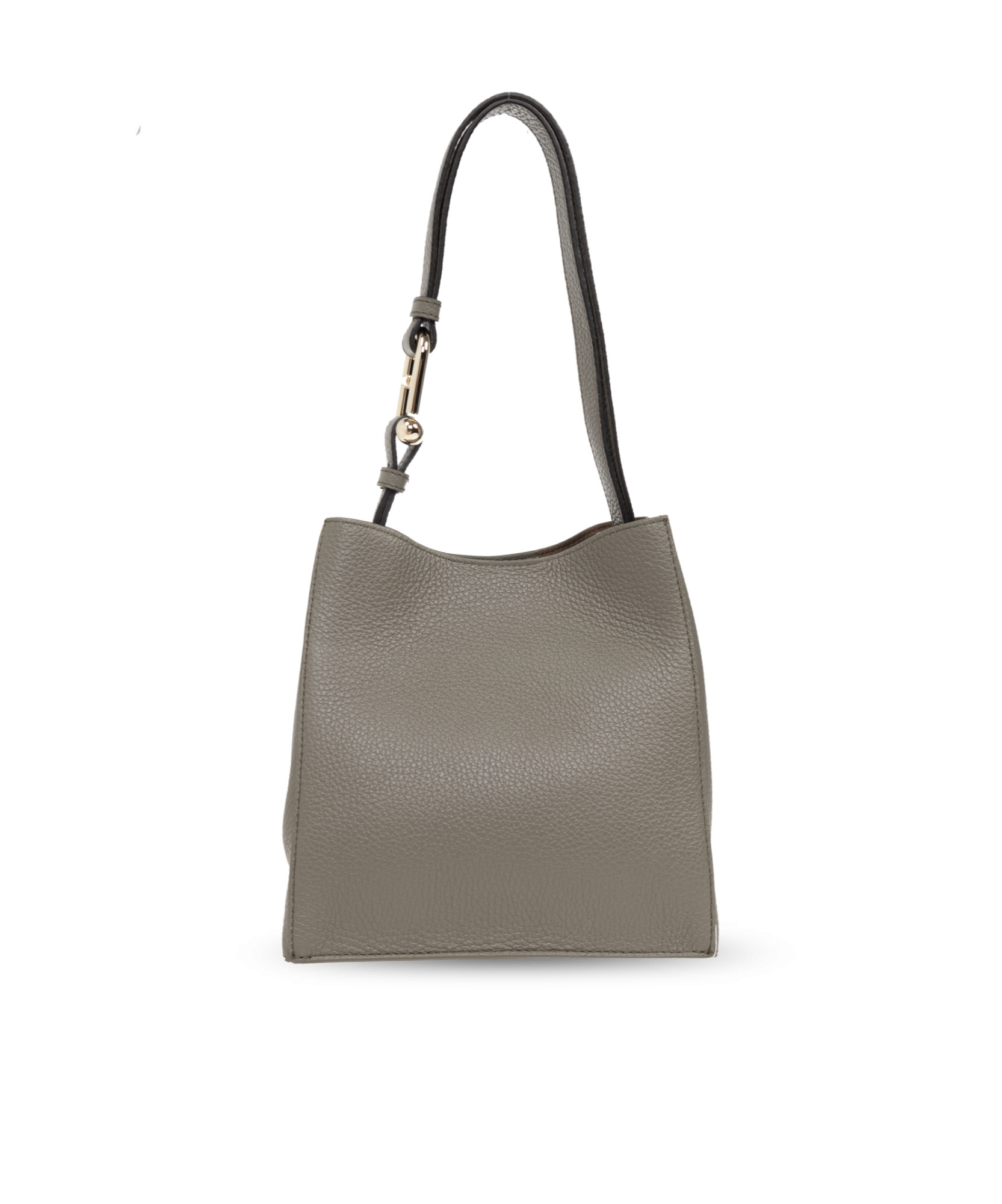 Furla Nuvola Logo Printed Mini Bucket Bag In Gray