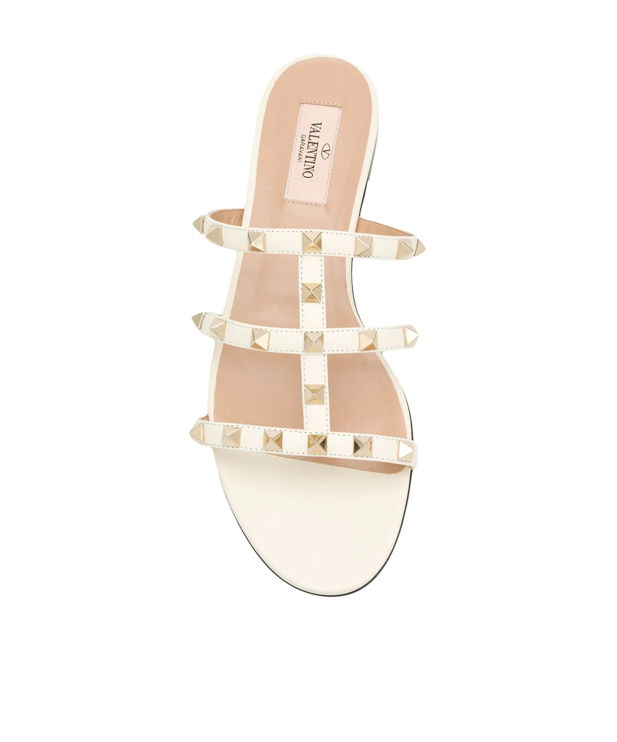Valentino Garavani Leather Rockstud Sandals In White