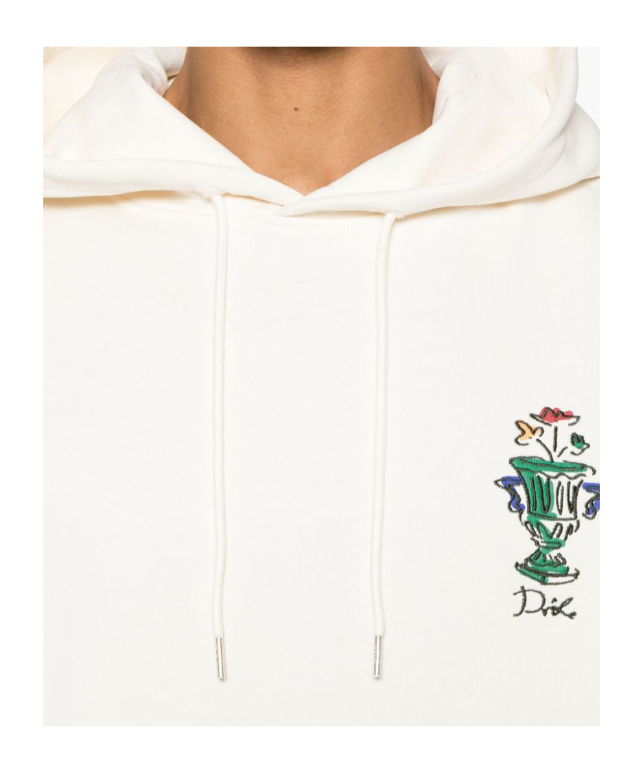 Drôle De Monsieur Hooded Sweatshirt With Logo And Pouch Pocket In White