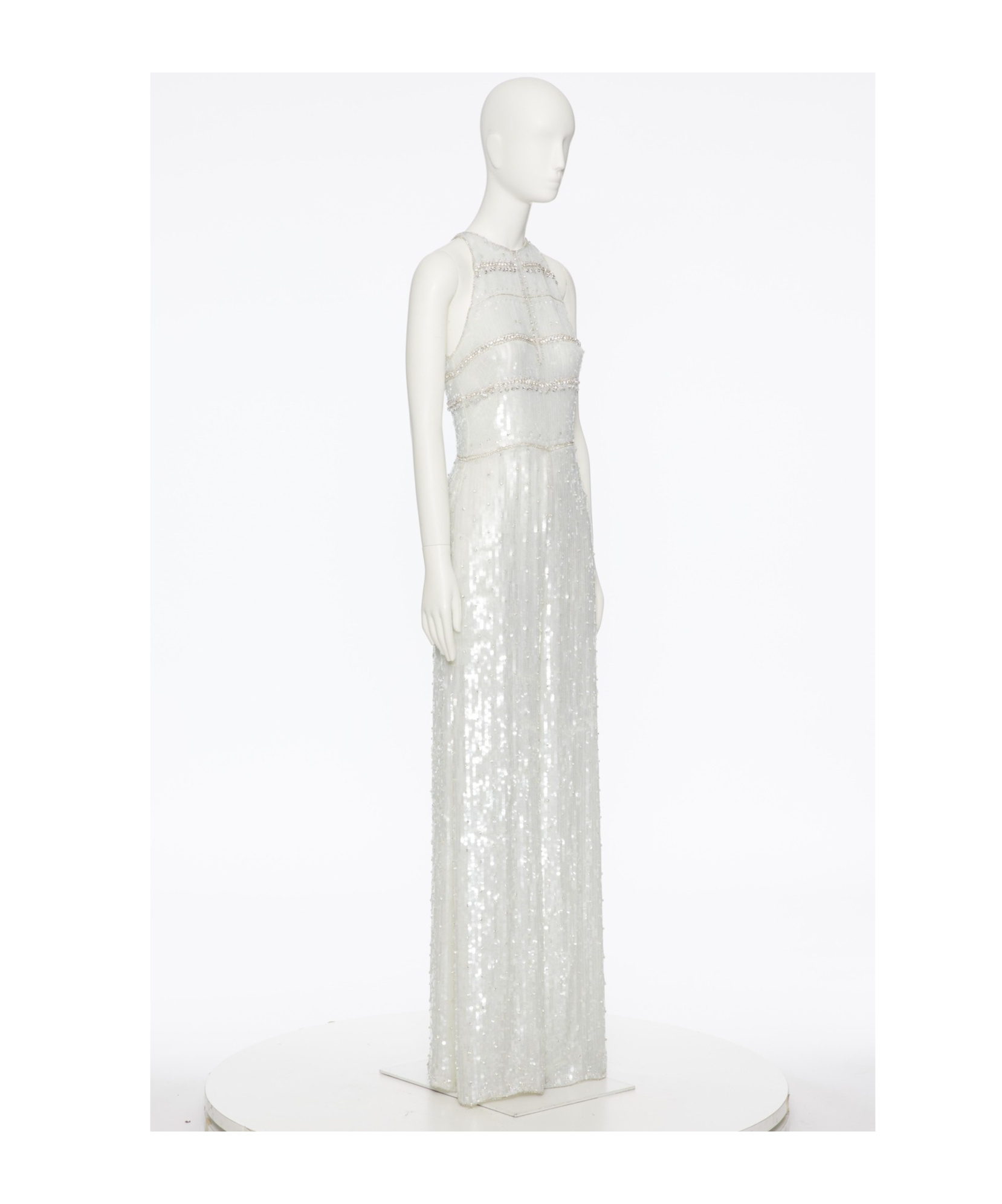 Valentino Sleeveless Jumpsuit In Menta/strass