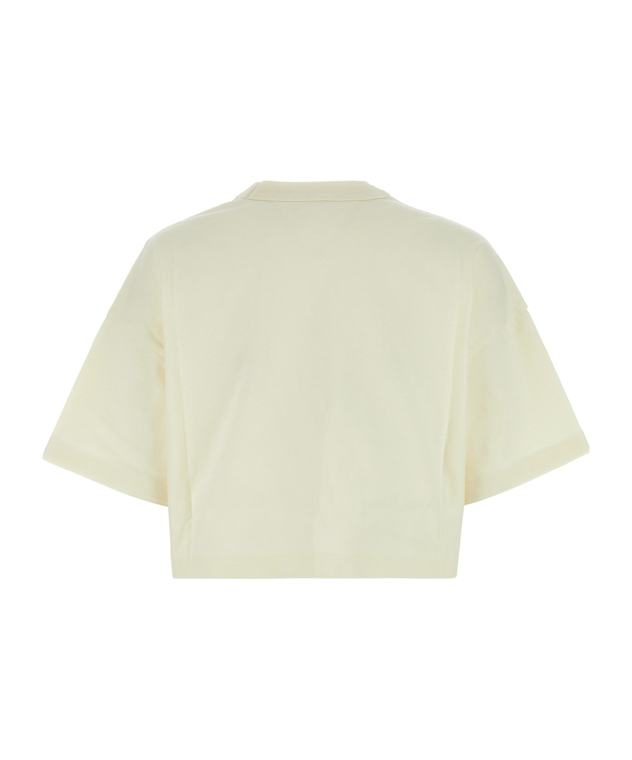 Bottega Veneta Short T-shirt With Round Neck In Nude
