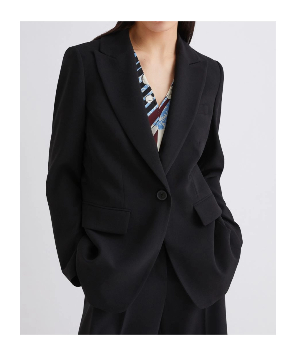 Marella Single-breasted Envers Satin Jacket In Blue