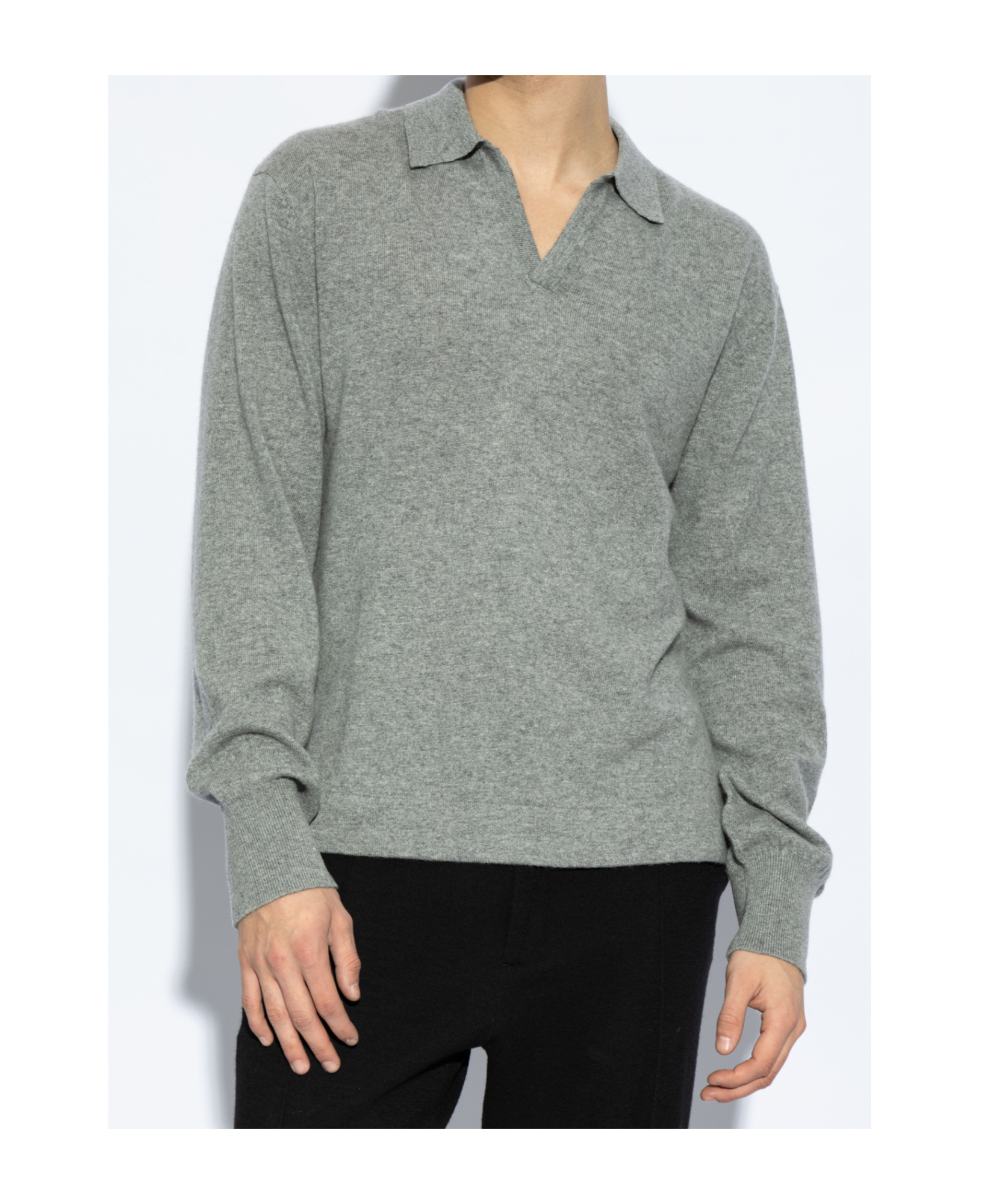 Shop Officine Generale Long-sleeved Sweater In Gray