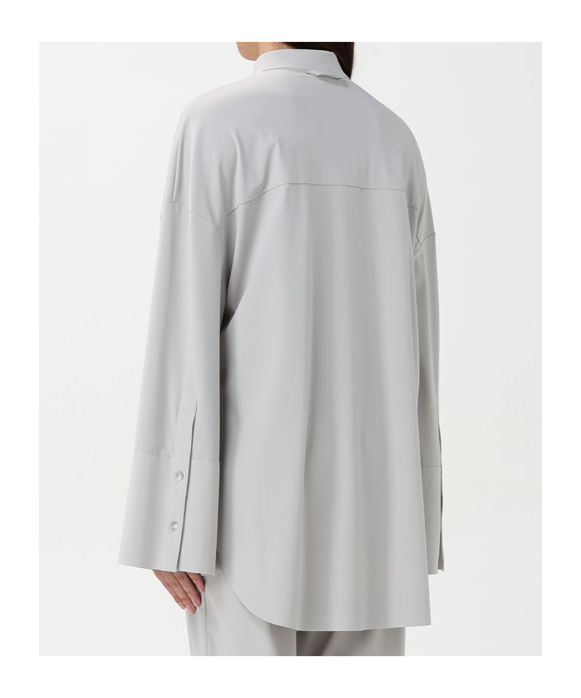Max Mara Lapel Long Sleeve Shirt In White
